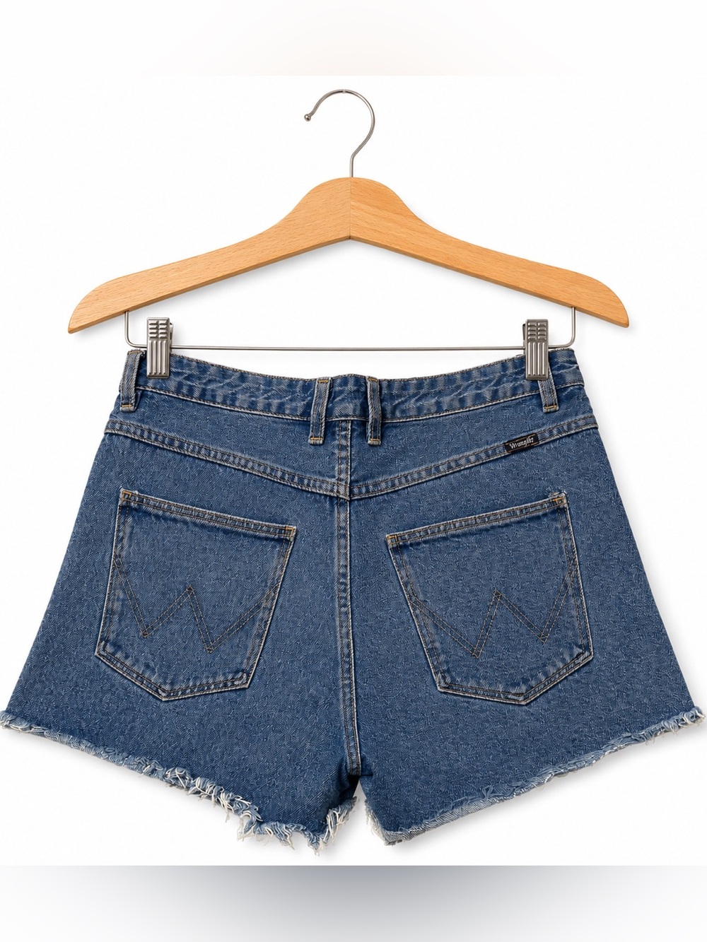Vintage Wrangler Drew High Rise Cut Off Denim Shorts Size 12 Mom Jean
